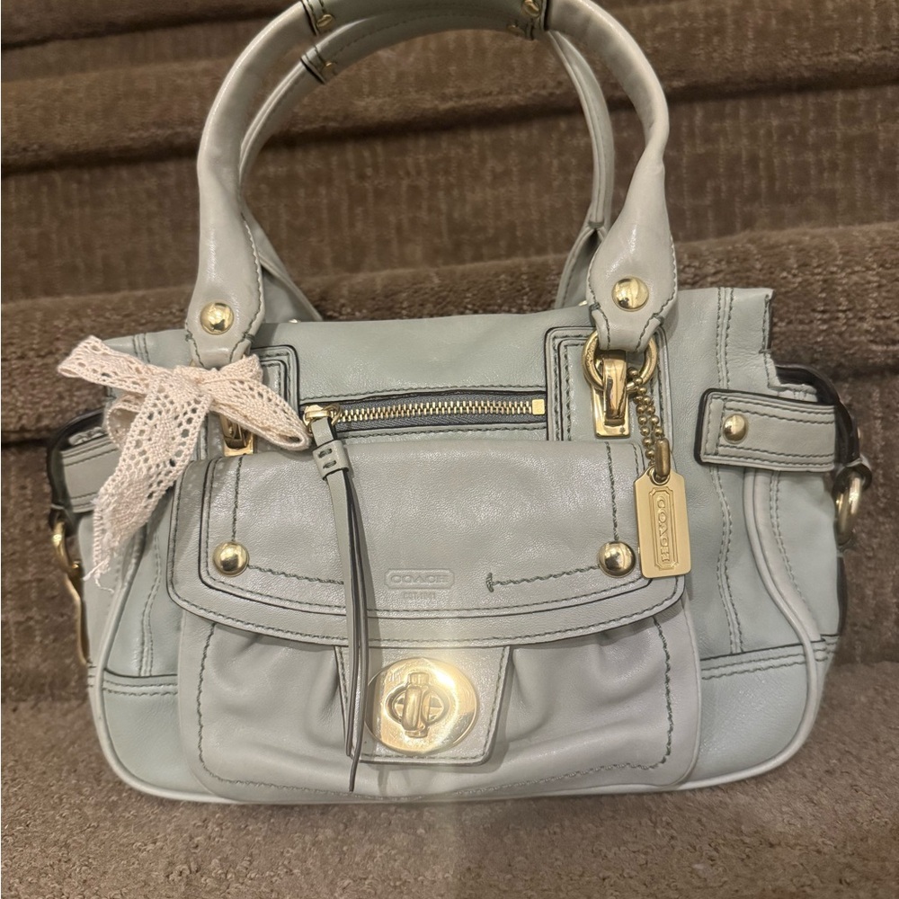 2008 coach Hampton Lindsay mineral green purse